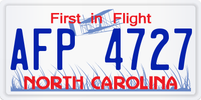 NC license plate AFP4727
