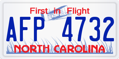 NC license plate AFP4732