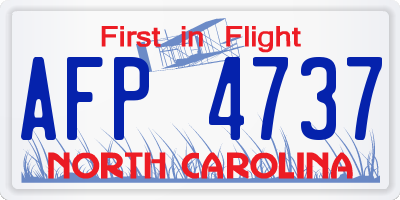 NC license plate AFP4737