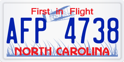 NC license plate AFP4738
