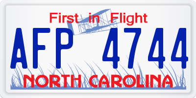 NC license plate AFP4744