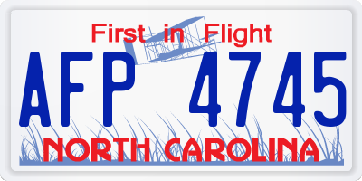 NC license plate AFP4745