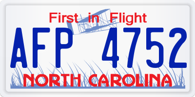 NC license plate AFP4752