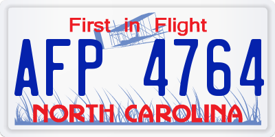 NC license plate AFP4764