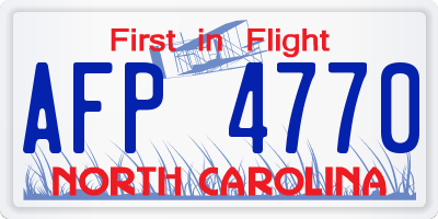 NC license plate AFP4770