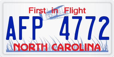 NC license plate AFP4772