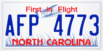 NC license plate AFP4773