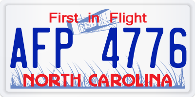 NC license plate AFP4776