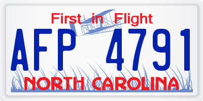 NC license plate AFP4791