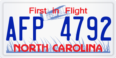 NC license plate AFP4792