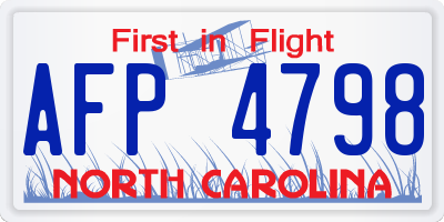 NC license plate AFP4798