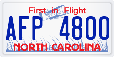 NC license plate AFP4800