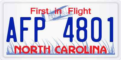NC license plate AFP4801