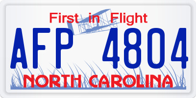 NC license plate AFP4804