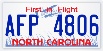 NC license plate AFP4806