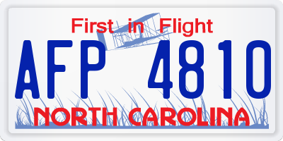 NC license plate AFP4810