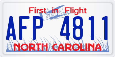 NC license plate AFP4811