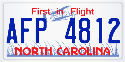 NC license plate AFP4812