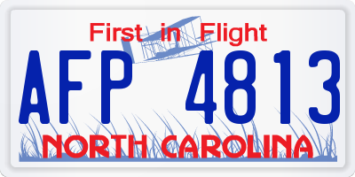 NC license plate AFP4813
