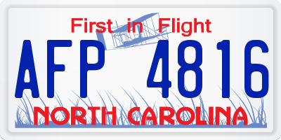 NC license plate AFP4816
