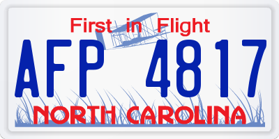 NC license plate AFP4817