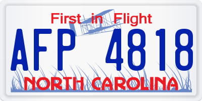 NC license plate AFP4818