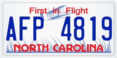 NC license plate AFP4819