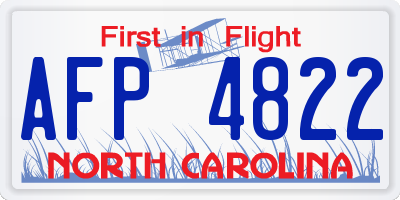 NC license plate AFP4822