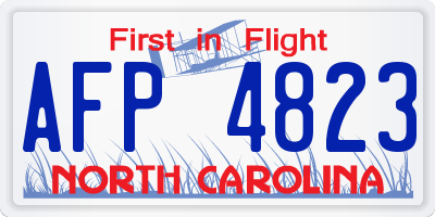 NC license plate AFP4823