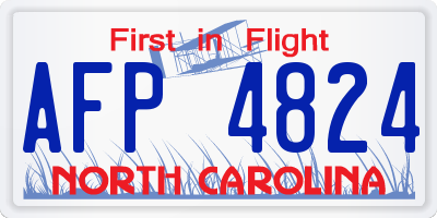 NC license plate AFP4824