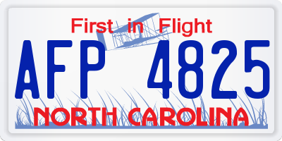 NC license plate AFP4825
