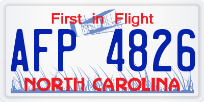 NC license plate AFP4826