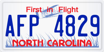 NC license plate AFP4829