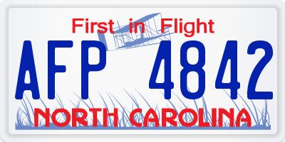 NC license plate AFP4842