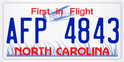 NC license plate AFP4843