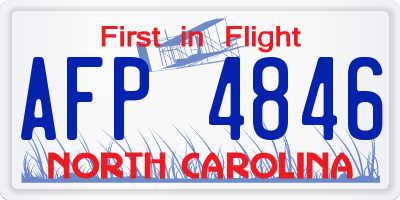 NC license plate AFP4846