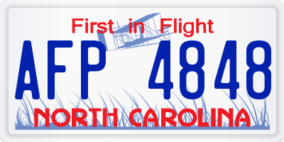 NC license plate AFP4848