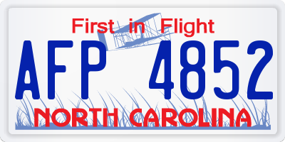 NC license plate AFP4852