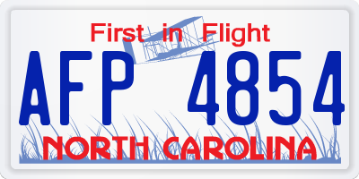 NC license plate AFP4854