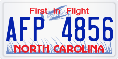 NC license plate AFP4856