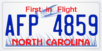 NC license plate AFP4859