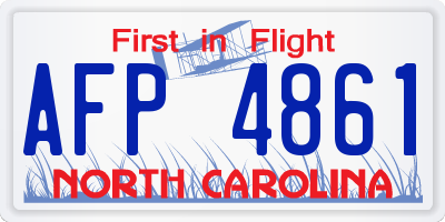 NC license plate AFP4861