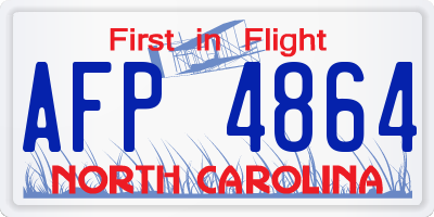 NC license plate AFP4864