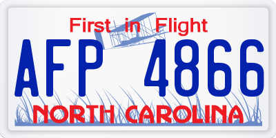 NC license plate AFP4866