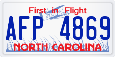 NC license plate AFP4869