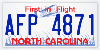 NC license plate AFP4871