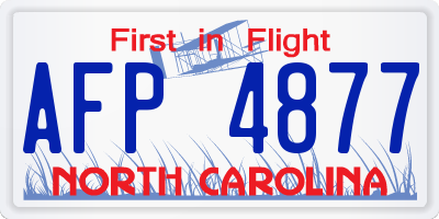 NC license plate AFP4877