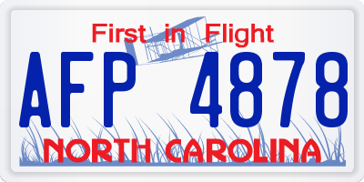NC license plate AFP4878