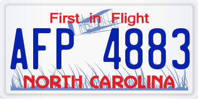 NC license plate AFP4883