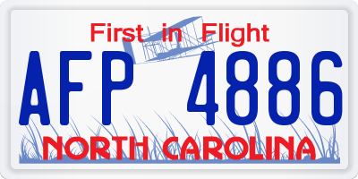 NC license plate AFP4886